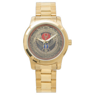 Montre [500] Scarabée à ailes par Egyptien sacré d'or