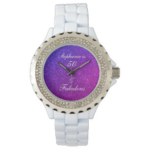 Montre 50 Et Fabuleux Anniversaire Rose violet Parties sc