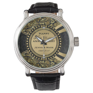Montre 50e anniversaire du Mariage Noir & Or