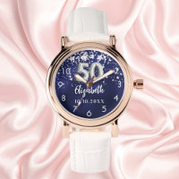 50e anniversaire marine bleu argent étoiles