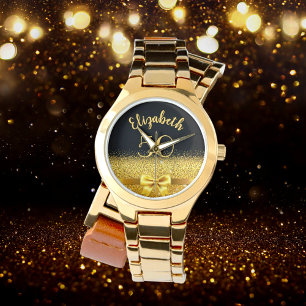 Montre 50e anniversaire noir nom or