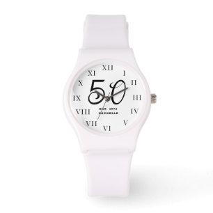 Montre 50e anniversaire pour sa cinquante noir élégant mo