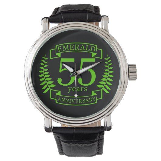 Montre 55e ANNIVERSAIRE Mariage EMERALD (devant)