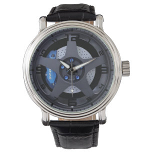 Montre 5 Étalonneurs de frein bleu roulette noire à 5 ray