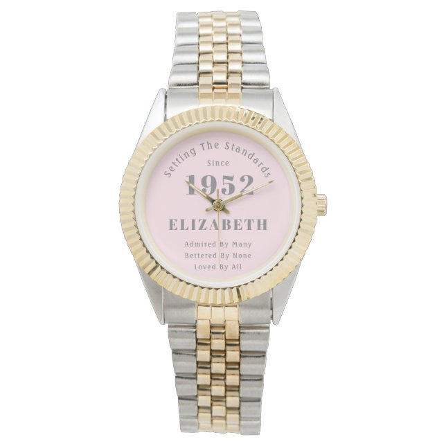 Montre 70e anniversaire 1952 Elégante fille rose Grey (devant)