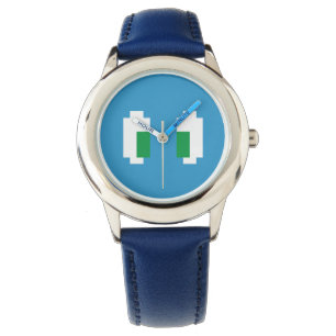 Montre 8 yeux verts de Manga de pixel de bit