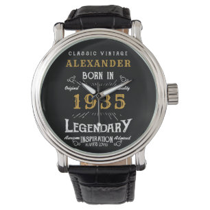 Montre 90e anniversaire personnalisé ou retraite né 1935