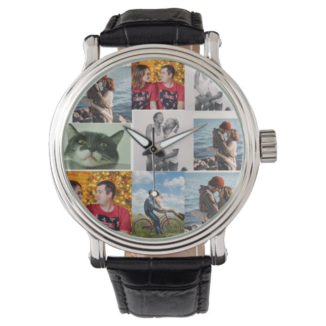 Montre 9 Photo Custom Personalized Collage (devant)