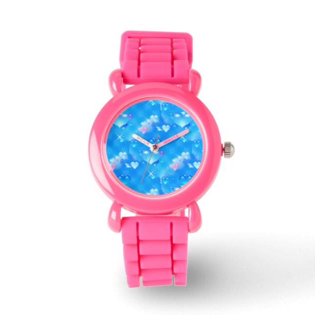 montre à bijoux de coeurs bleus (Recto)
