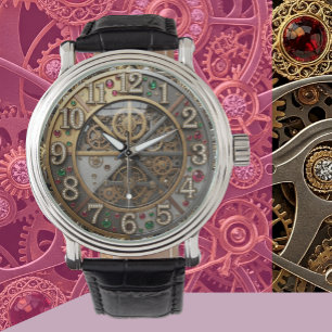 Montre à bijoux vintage, Steampunk, diamants, or