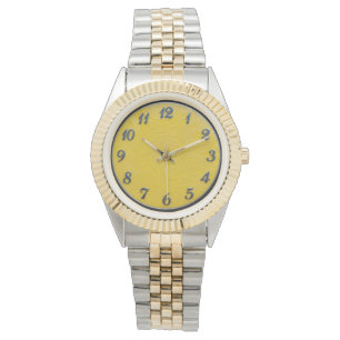 Montre à bracelet deux tons cadran citron