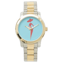 Montre à deux tons modèle rouge