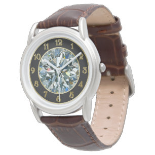 Montre à face diamant