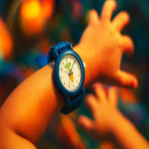 Montre à goupils mignons en forme de carotte pour