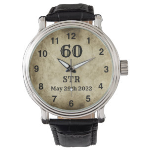 Montre à initiales vintage pour 60e anniversaire