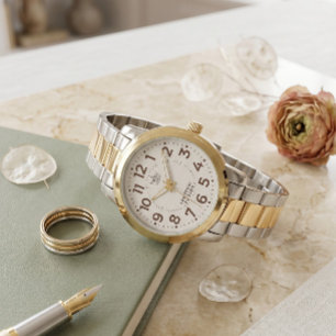 Montre à lien doré et argenté deux tons de luxe av