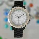 Montre À l'occasion de notre 40e anniversaire de Mariage<br><div class="desc">Montre-cadeau pour femme lors d'un anniversaire mariage. Montre spéciale avec inscription. 40e anniversaire de mariage cadeau. Watch a l'inscription plus le message "With Love". Aussi le nom de chaque partenaire. Face de montre blanche.</div>
