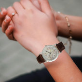 Montre à monogramme avec carte de La Mecque fémini