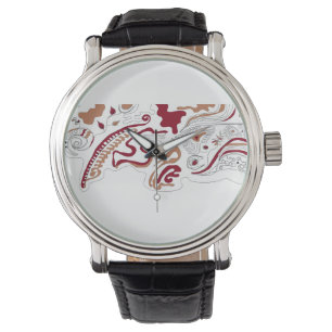 Montre à motif abstrait artistique