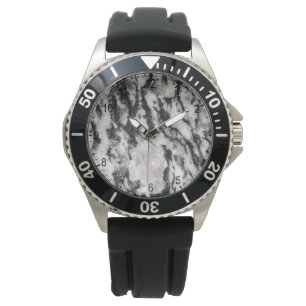 Montre à motif abstrait de taches blanches et noir