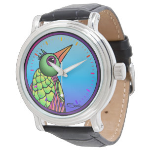 Montre à motif oiseau