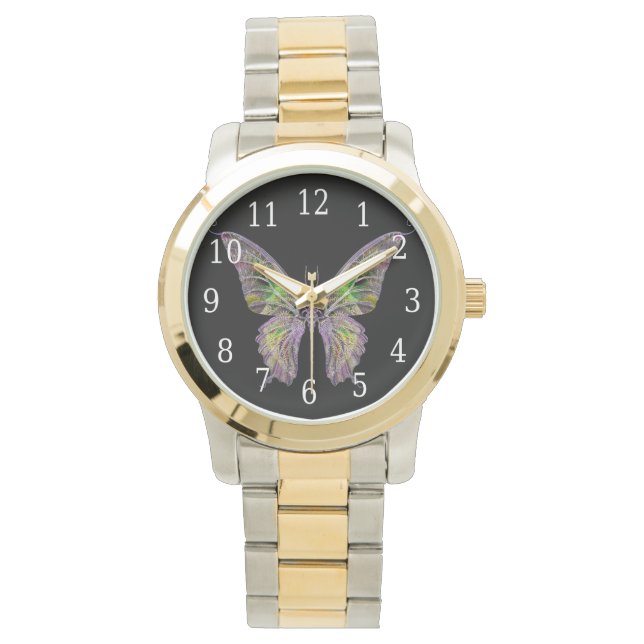 Montre à papillon coloré (devant)