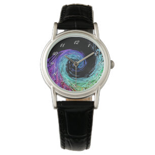 Montre à poignet arc-en-ciel liquide