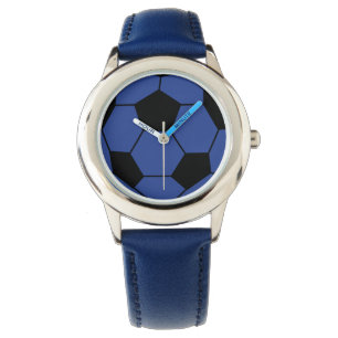 Montre à poignet bleu de soccer