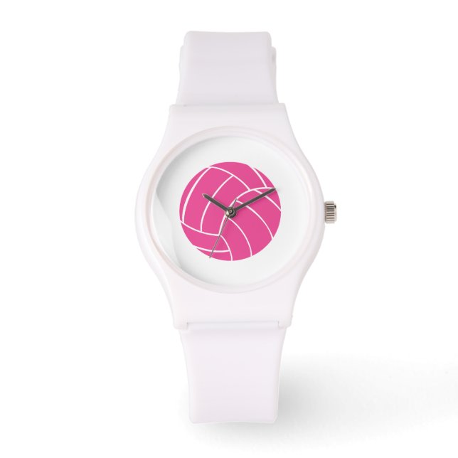 Montre à poignet de volley-ball rose sportif (Recto)