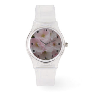 Montre à poignet en silice rose rose printemps