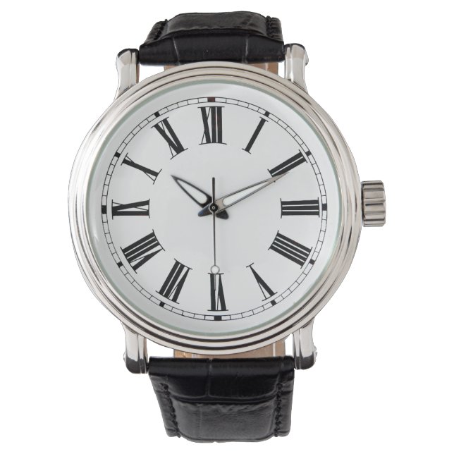 Montre à poignet noir romain (devant)