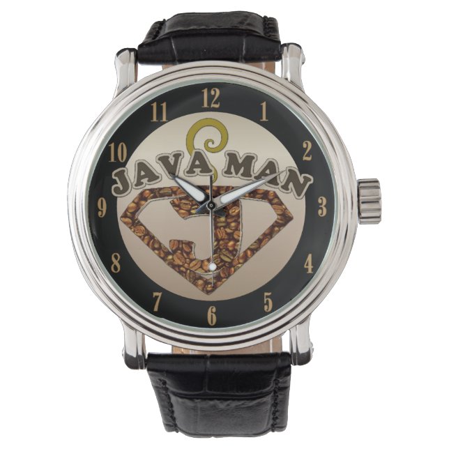 Montre à poignet pour Humour de café Java Man (devant)