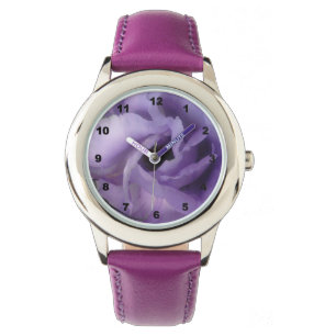 Montre à poignet violet en acier inoxydable