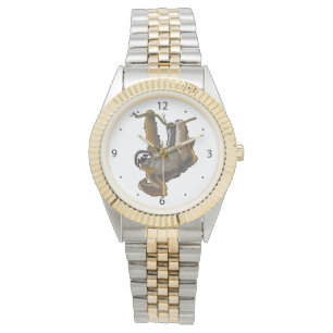 montre à trois doigts brun