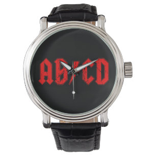 Montre ABCD rock musique drôle symbole faux acdc blague 