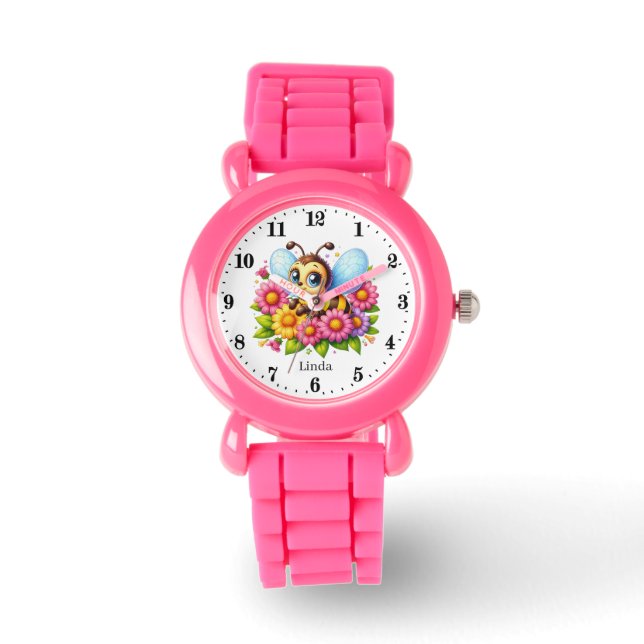 Montre Abeille mignonne ajouter nom filles (Recto)