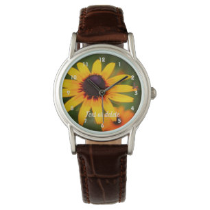 Montre Abeille Sur Fleur Susan Joue Noire Personnalisée