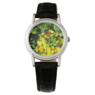 Montre Abeille sur Fleurs Jaunes