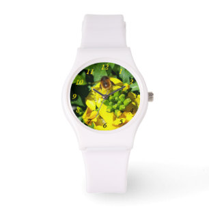 Montre Abeille sur Fleurs Jaunes