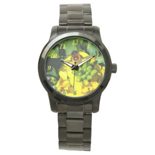 Montre Abeille sur Fleurs Jaunes