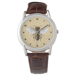 Montre Abeille vintage et nid d'abeilles