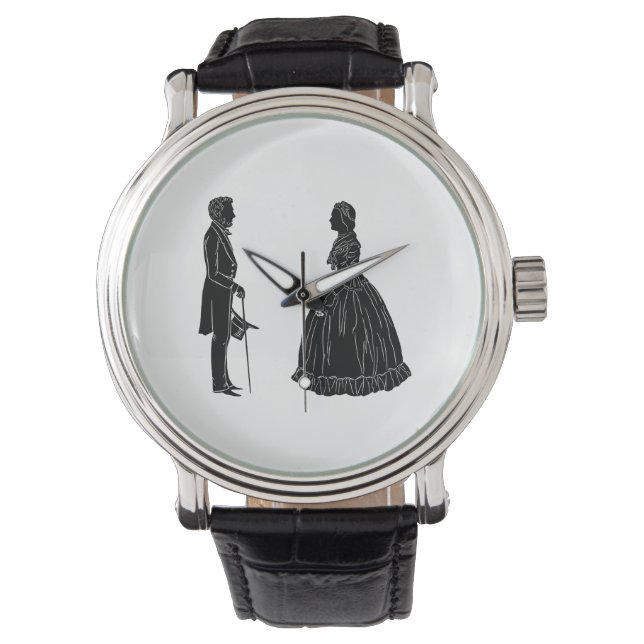Montre abraham lincoln mary todd lincoln silhouette (devant)