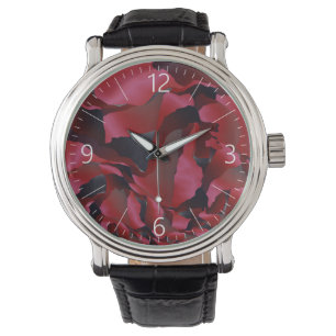 Montre Abréviation rouge effilée