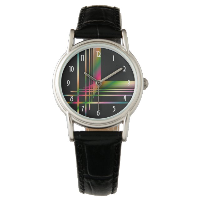 Montre Abstract Fractal Lines and Crosses (devant)