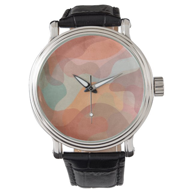 Montre Abstract Overlapping Pastel Blobs Background (devant)
