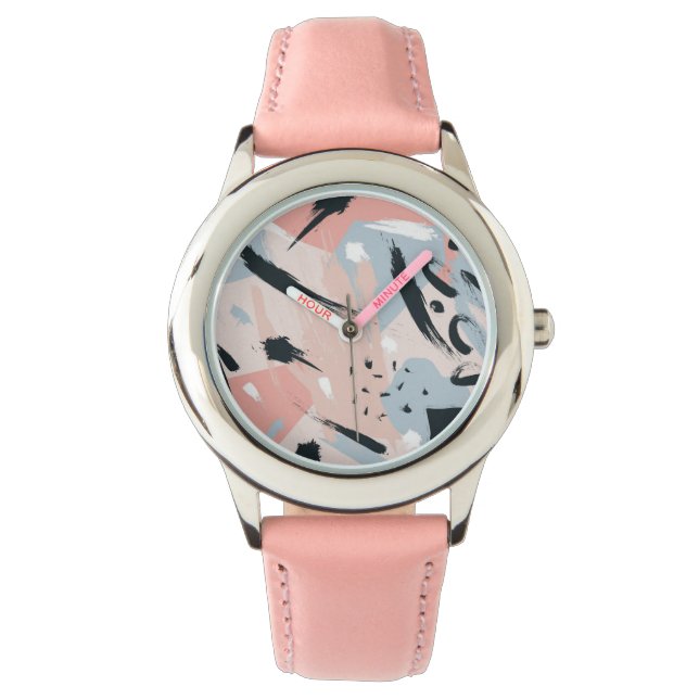 Montre abstraction pastel (devant)
