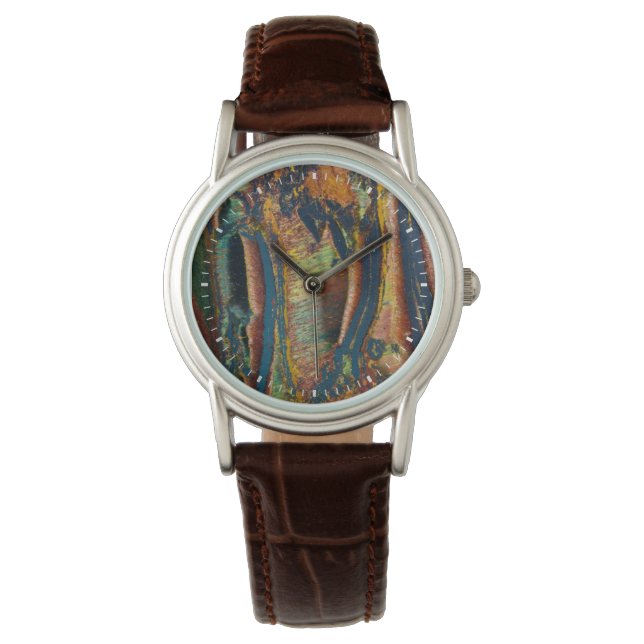 Montre Abstrait coloré d'un œil de Tigre (devant)
