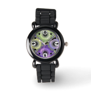 Montre Abstrait dégradé vert pourpre violet cir
