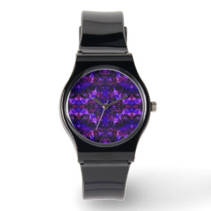 Montre Abstrait Violet Mystique à l'encre d'alcool