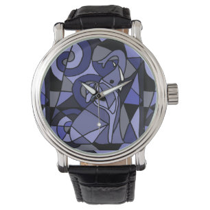 Montre abstraite d'art d'éléphant